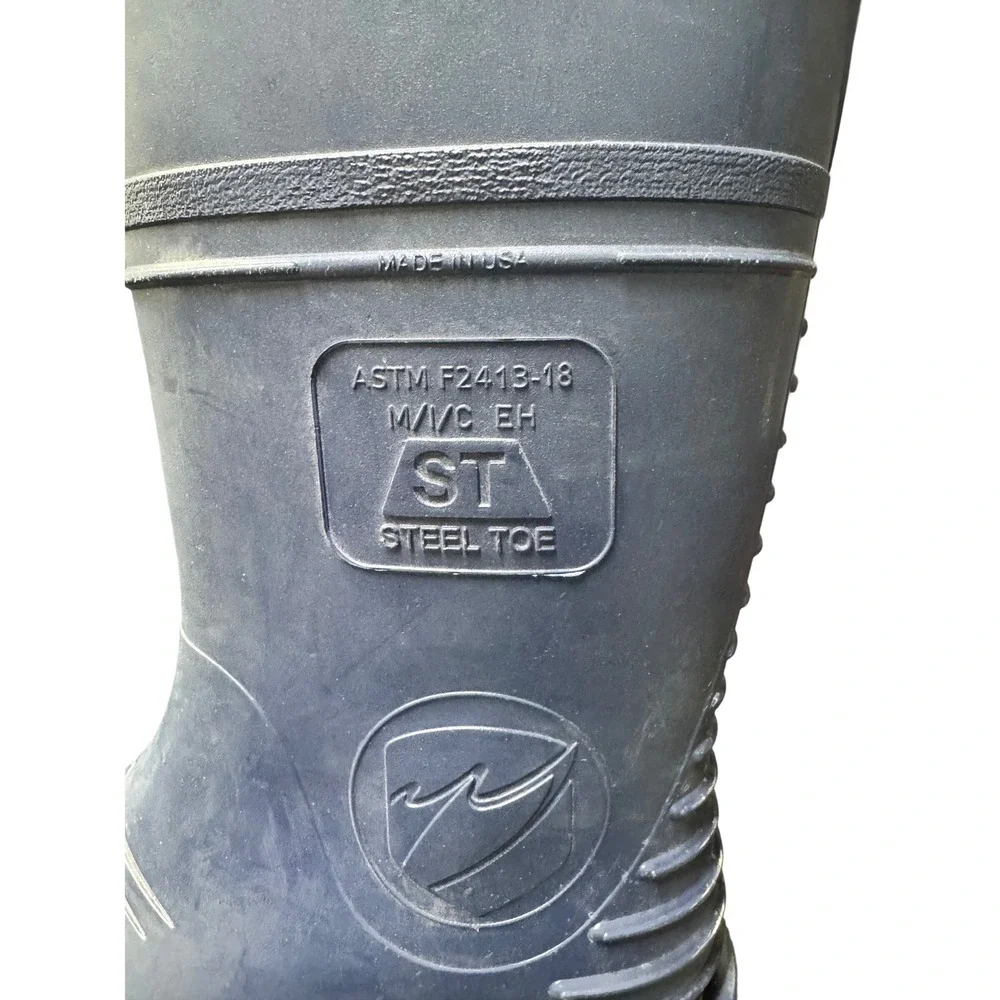 Black Diamond Mens Navy Blue Rubber Steel Toe Work Boots ASTM F2413-18 EH USA